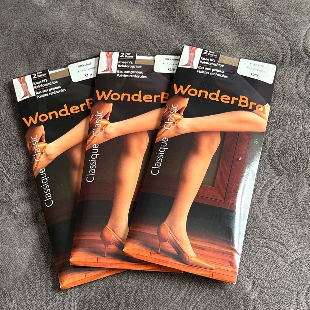 Vintage Wonderbra Classic Sheer Nude Hosiery New Old Stock